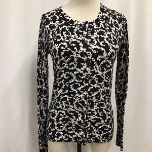 MERONA BLACK AND WHITE BUTTON FRONT CARDIGAN